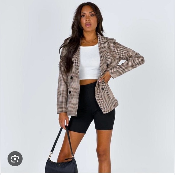 Princess Polly plaid blazer size 4 - Picture 3 of 6